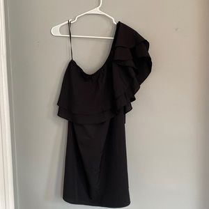 Sexy Black One Shoulder Dress - Size 10